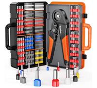 0.08-16mm² Pince à Sertir, Preciva Hexagone Pince a Sertir avec 1300 Cosses Electriques (350 Double Embouts) Outil de Sertissage Pince à Cliquet pour Câbles Isolés/Non Isolés, avec Boîte de Rangement