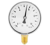 0 10 bar 1/4" NPT manomètre de pression de plomberie air eau 1/4 pouce NPT Manomètre à montage inférieur Kit de jauge à montage latéral dans pour Eau Liquide Carburant Air