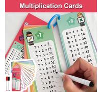 0-12 tableaux de multiplication, cartes de table de temps, outil d'apprentissage des mathématiques à contrôle automatique, formation mathématique Montessori, outils pédagogiques Multiplication
