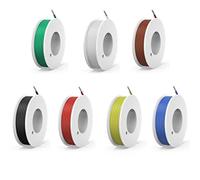 0.13mm² Fil électrique en Silicone 26awg 7 coloris(chaque couleur 10 mètres) Cable de Connexion Sans Oxygène Fil Toronné Cuivré Résistant à Haute Température