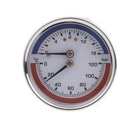 0-16 bar 0-120 ℃ Manomètre thermique en acier inoxydable 1/4" NPT 2 Cadran 4" Manomètre rempli de liquide Manomètre Thermomètre Manomètre