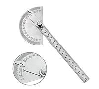 0-180 Degrés Rapporteur D'angle à Tête Ronde, Multifonctionnel En Acier Inoxydable Protractor Angle, Rapporteur D'angle tête Ronde Ingénieur Protractor pour Peinture Dessin