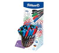 PELIKAN - stylo feutre Inky 273 , display de 50 pièces assorti dans les couleurs: bleu, vert, rouge, noir (669416)