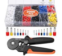 0.25-10mm² Pince à Sertir avec 2000pcs Cosses Electrique, Preciva AWG23-7 Pince a Sertir Outils de Sertissage Cosses Electriques a Sertir Pince Electricien Pince a Sertir Embout de Cable