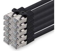 0,25 m - noir - lot de 10 câbles réseau CAT.7 câble patch SFTP PIMF LSZH câble Gigabit Lan 10Gb s câble brut cat7 avec connecteur RJ45 Cat6a compatible avec CAT5 CAT6 cat7 cat8