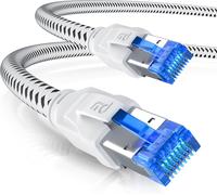 0.25m Cat 8.1 Network Cable 40Gbps-Ethernet Cable Cat 8 LANGigabit 40Gbps 25cm-Patch Cable 0.25m-S/FTP PIMF RJ45,Compatible with Cat 5 CAT 6 CAT 7 Modem Router Switch PC Box-White