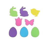0.2x19x21.5cm Easter Egg Decorating Kits 1 Set Of Easter Wall Stickers Easter Rabbit Eggs Stickers P