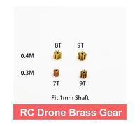 0.3/0.4 Modulus 7T 8T 9T Teeth Metal Copper Brass Pinion Gear Fit 1mm Shaft For 716 816 8250 Drone electronic starter ICXLPMC(0.4M-9T)