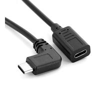 0.3 mètres Conception Réversible Type C USB 3.1 90 degrés Mâle à USB-C D'extension Femelle Câble de Données Extender Cordon
