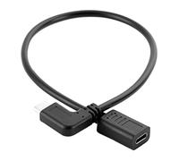 0.3 mètres Conception Réversible Type C USB 3.1 90 degrés Mâle à USB-C D'extension Femelle Câble de Données Extender Cordon