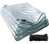 0.3 mm PVC Transparent Tarpaulin with Eyelets Transparent Tarpaulin Rain Cover Heavy Duty Foldable Tarpaulin for Garden Furniture Plants Greenhouse Hat 0.8 x 1 m