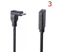 0.3M 3 Câble USB type-c 0.3 mâle vers 3.1 femelle de USB-C mètres, Extension 90 degrés, cordon de données, conception réversible