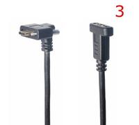 0.3M 3 Double verrouillage à vis USB 3.1 type-c mâle à mâle, mâle à femelle avec trou de vis de montage sur panneau, câble de caméra industrielle