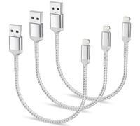 0.3M Câble iPhone Court 3Pack, Nylon Cable Lightning Tressé Résistant Charge Rapide Cable Chargeur iPhone pour Apple iPhone 14 13 12 11 Pro Max Xs X 8 7 6 Plus SE iPad Air/Mini