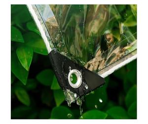 0.3mm Outdoor Tarp Clear Waterproof Tarp Heavy Duty PVC Transparent Tarpaulin with Grommets for Patio Balcony Garden(2.5x3m)