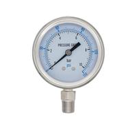 0-40 Bar 600 PSI 1/4" NPT Male 60mm OD Dial Bar PSI Display Pressure Gauge SUS 304 Stainless Steel N2 Steam Pneumatic Homebrew