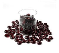 0.44 kg de Billes de Verre Rouge foncé,Mini Perles de Verre Plat~150 pcs pour Les remplisseurs de Vase,Roches d’Aquarium Mancala Gems pour Aquarium de Table(0,5''~ 0,7'')