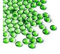 0.44 kg de Billes de Verre Vertes,Mini Perles de Verre Plat~150 PCS pour Les remplisseurs de Vase,Roches d’Aquarium Mancala Gems pour Aquarium de Table(0,5''~ 0,7'')