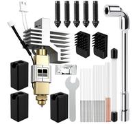 0.4MM Hotend en Céramique pour Centauri Carbon Print Head Extruder Kit avec Manchon en Silicone, Brosse en Silicone, Buses de 0,2/0,4/0,6 mm, Aiguille de Nettoyage, Clé, Graisse Thermique