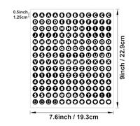 0.5 Inch Waterproof Vinyl Alphabet Dot Stickers Self Adhesive for DIY Crafts Journaling Scrapbooking Labeling Pour Trier(Black)