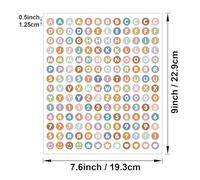 0.5 Inch Waterproof Vinyl Alphabet Dot Stickers Self Adhesive for DIY Crafts Journaling Scrapbooking Labeling Pour Trier(GRAY)