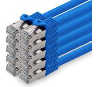 0,5 M - Bleu - Lot De 10 Câbles Réseau Cat.7 Câble Patch Sftp Pimf Lszh Câble Gigabit Lan 10Gb S Câble Brut Cat7 Avec Connecteur Rj45 Cat6A Compatible Avec Cat5 Cat6 Cat7 Cat8[BLE7111047]