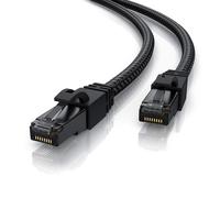 0.5 m Cat 7 RJ45 Network Cable, 50 cm Gigabit Ethernet LAN Cable, PVC and Braided Fabric Sleeve, Black, 10Gbps, Patch Cable 600Mhz S/FTP PIMF, Modem Router Switch PC Box, Black serie