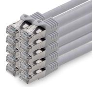 0,5 M - Gris - Lot De 10 Câbles Réseau Cat.7 Câble Patch Sftp Pimf Lszh Câble Gigabit Lan 10gb S Câble Brut Cat7 Avec Connecteur Rj45 Cat6a Compatible Avec Cat5 Cat6 Cat7 Cat8[Ble7111038]