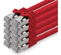 0,5 M - Rouge - Lot De 10 Câbles Réseau Cat.7 Câble Patch Sftp Pimf Lszh Câble Gigabit Lan 10Gb S Câble Brut Cat7 Avec Connecteur Rj45 Cat6A Compatible Avec Cat5 Cat6 Cat7 Cat8[BLE7111012]