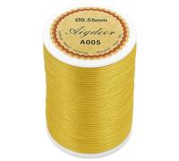 0.55mm Rouleaux De Cordon Ciré pour Bijoux Et Loisirs Créatifs 80m,Cordon Rond en Polyester Ciré avec Bobine,Cordon en Fil Cire, Ficelle pour Bracelet,Colliers Et Autres Accessoires Personnalisés(Or)