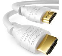 0,5m Câble HDMI 2.0a/b - Haute Vitesse avec Ethernet - UHD 2160p 4K@60Hz 4:4:4 HDR HDCP 2.2 ARC CEC Ethernet 3D Full HD 1080p Dolby - Blanc