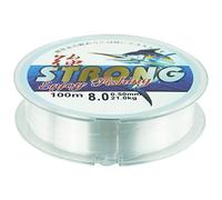 0.5mm/100m Fil de Pêche Monofilament en Nylon Transparent Monofilament Fil de Pêche Fil de Pêche Fil de Pêche en Nylon Robuste pour Truite, Carpe, Poisson, Sandre ou Décorations Suspendues