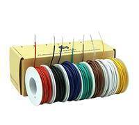 0.5mm² Fil électrique en PVC 20awg 7 coloris kit 7x5 mètres solide Cable | Cable Cuivre étamé solide sans oxygène de haute pureté DIY