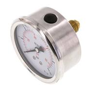 0..6 Bar (0..87 psi) Manomètre à glycérine Arrière Acier inoxydable/laiton 63 mm Classe 1.6