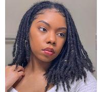 0.6cm 6 Inch Loc Extension Human Hair Thickness Natural Black Full Handmade Permanent Locs Can Be Dyed and Bleached for Women Men Kids Dreadlock Extensions Real Human Hair