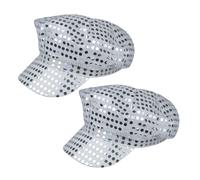 0.6X21.3mS Disco Adulte Déguisement Casquette Argent Sequin Brillant Cerf /