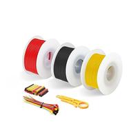 0,75 mm² fil electrique -HuLuWa Kit de Fils Électriques en Silicone 18AWG - 3 Couleurs, 8 mètres chacun - Pour Projets de Bricolage, Câblage 3D et Modèles de Voiture - Tension Nominale 600 V