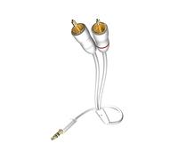 Câble audio Inakustik 0031000075 [2x Cinch-RCA mâle - 1x Jack mâle 3.5 mm] 0.75 m blanc contacts dorés Wit G