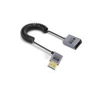 0.7m Spring Coaxial 8K HD Video 48Gbps HDMI 2.1 Cable Right Angle Male to Straight Female Adapter Co