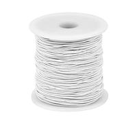 0.8 mm Cordon pour Perles, 100m Cordons Elastique Bracelet, Fil Elastique, Fil Tressé pour Collier, Cordon d'Artisanat, Collier Coton Cire pour Fabrication Collier Artisanat Perle Bijoux(Blanc)