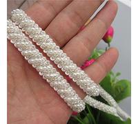 0,9 m Bordure en dentelle ruban décoratif Perles ruban 1 cm de largeur vintage Blanc Bordure garnitures Tissu brodée Applique à coudre Craft Mariage Robe de mariée Party Coiffe de vêtements à broder