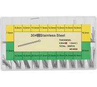 0,9 mm 304 Acier inoxydable Assortiment de pièces de splint de bracelet de montre 7,5-26,5 mm