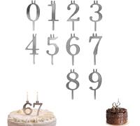 0-9 Numbered Birthday Cake Candle Holder Set, Reusable Number Birthday Candle Holder Set, Stainless Steel Reusable Number Topper, for Family Events Home Celebrations (1PCS)