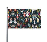 0,9 x 1,5 m - Drapeau de danse de Noël imprimé Casse-Noisette pour femme - Intérieur et extérieur, convient pour accrocher dans le jardin, le porche ou le salon (mât de drapeau non inclus)