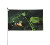 0,9 x 1,5 m - Drapeau décoratif imprimé grenouille arbre de la paix - Intérieur et extérieur - Convient pour accrocher dans le jardin, le porche ou le salon (mât non inclus)