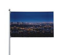 0,9 x 1,5 m - Drapeau décoratif imprimé Los Angeles Skyline - Intérieur et extérieur - Convient pour accrocher dans le jardin, le porche ou le salon (mât non inclus)