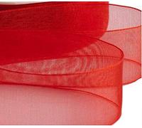 0,9 x 22,9 m Rouleau de ruban en organza Rouge 12 mm Sheer Ruban pour mariage/artisanat/cadeaux de Noël
