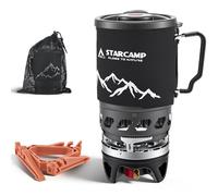0,9L Réchaud de Camping Gaz Ultra-Léger Système de Cuisson Intégré, Couronne Énergétique, Allumage Piézo & Pot Support - Brûleur Portable Éco-énergétique pour Randonnée, Trekking et Backpacking