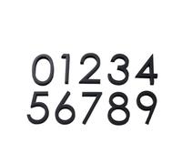 0 à 9 Chiffre 3D Porte Plaque Maison Tiroir Signe Placage Chiffres En Plastique Numéro Tag Hôtel Autocollant Adresse Étiquette(5,Black)