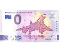 0 Euro Note Concorde · Musée de l'Air et de l'espace du Bourget · France · o Souvenir zéro € Billet Touristique